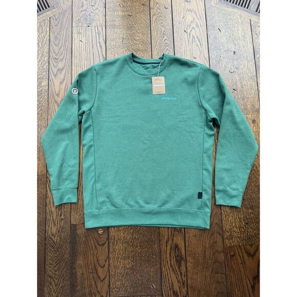 Patagonia Fitz Roy Icon Uprisal Crew Sweatshirt Men’s M / Womens L Green NWT - Picture 1 of 8